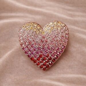 Ombre Heart Crystal Brooch